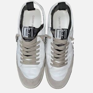 Giana Bini Leather Sneakers Size 10 White w Stars Fashion Comfort